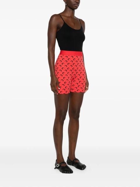 Marine Serre crescent moon-motif tights - Red - zdjęcie produktu nr 2