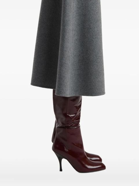 KHAITE wool A-line skirt - Grey - zdjęcie produktu nr 2