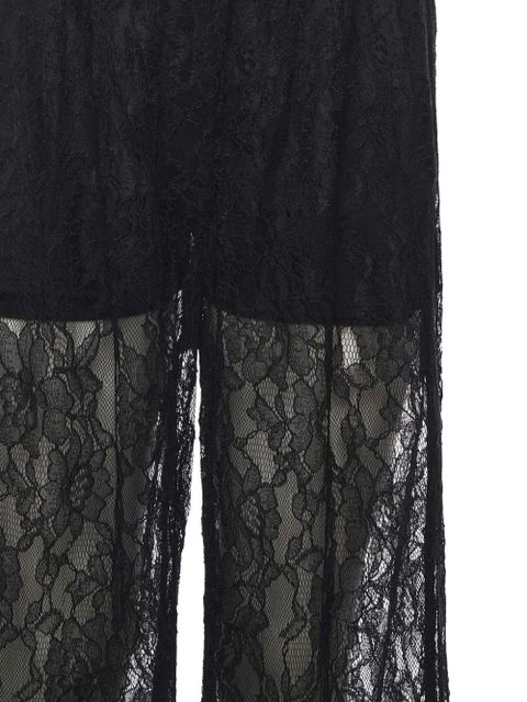 PINKO floral-lace trousers - Black