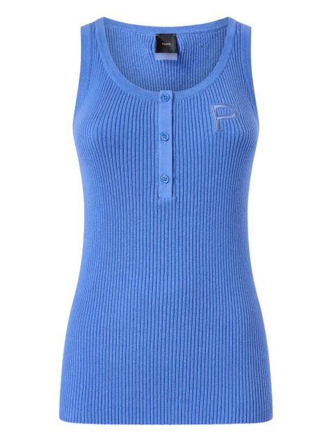 PINKO buttoned ribbed tank top - Blue - zdjęcie produktu nr 1