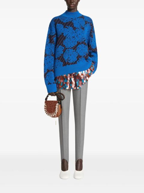 DRIES VAN NOTEN floral-jacquard sweater - Blue - zdjęcie produktu nr 2