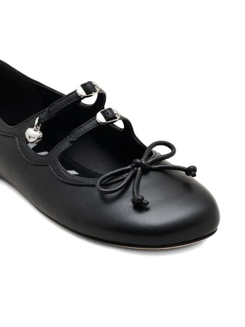 Marc Jacobs The Kiki buckle-embellished bow ballerina flats - Black - zdjęcie produktu nr 2