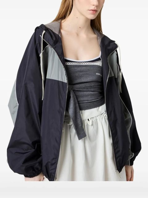 Miu Miu logo-print bomber jacket - Blue - zdjęcie produktu nr 2