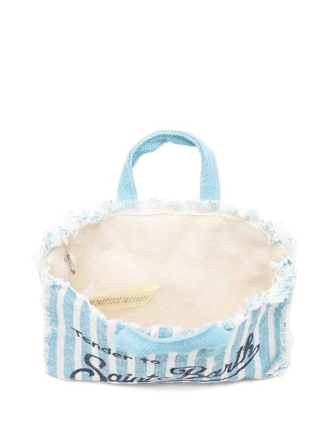 MC2 Saint Barth striped frayed-edge phone bag - Blue