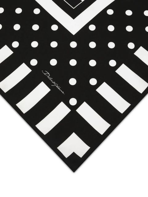 Dolce & Gabbana striped silk scarf - Black - zdjęcie produktu nr 2