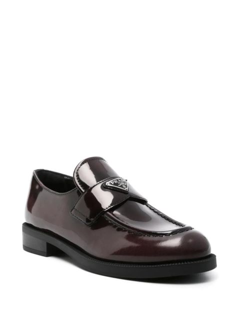 Prada brushed leather loafers - Red - zdjęcie produktu nr 2
