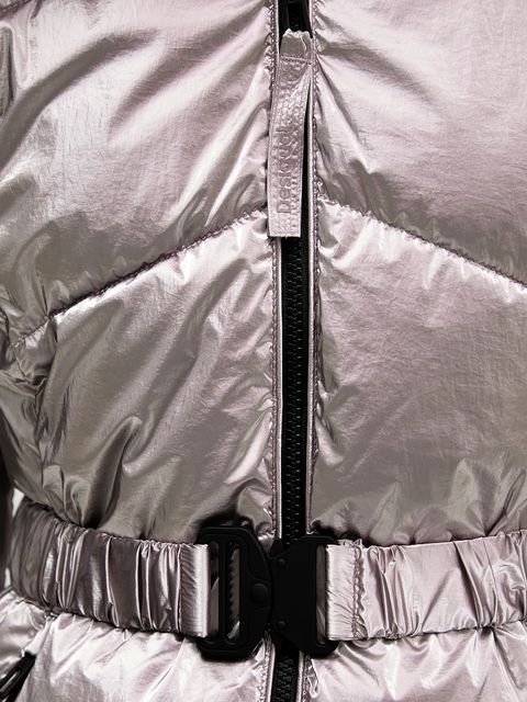 Desigual kurtka METALIC kolor różowy zimowa 25WWEW29