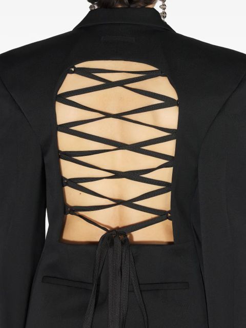 Jean Paul Gaultier lacing-detail tailored jumpsuit - Black