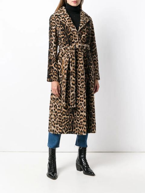 Yves Salomon leopard print fur coat - Neutrals