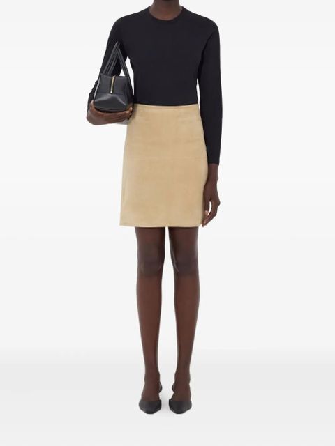LouLou de Saison Engel suede pencil mini skirt - Neutrals