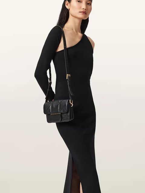 AllSaints torebka skórzana JUPITER kolor czarny W211XD