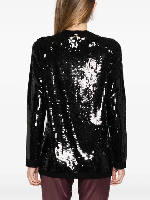 TWINSET sequinned double-breasted cardigan - Black