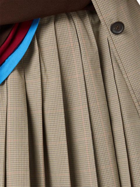 Miu Miu checked pleated midi skirt - Green