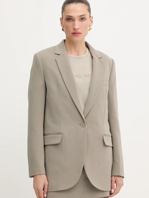 MICHAEL Michael Kors marynarka kolor brązowy jednorzędowa gładka MF4108YENX - zdjęcie produktu nr 1