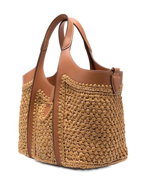 Tod's mini woven shopping bag - Brown