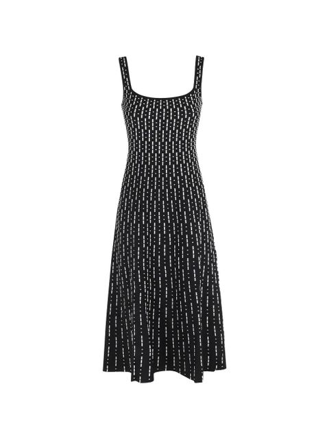STAUD Ellison square-neck knitted midi dress - Black - zdjęcie produktu nr 1