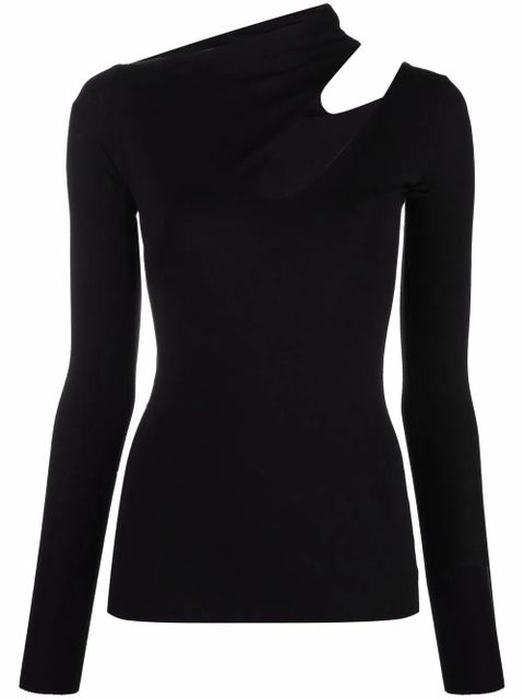MANURÍ Bambina cut-out detail blouse - Black - zdjęcie produktu nr 1