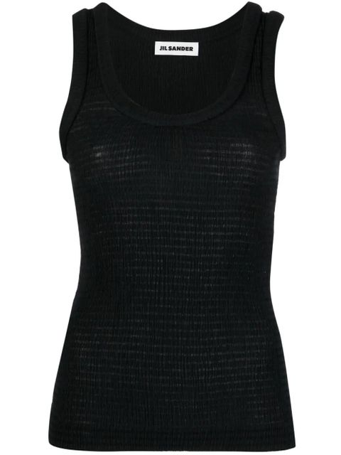 Jil Sander shirred tank top - Black - zdjęcie produktu nr 1