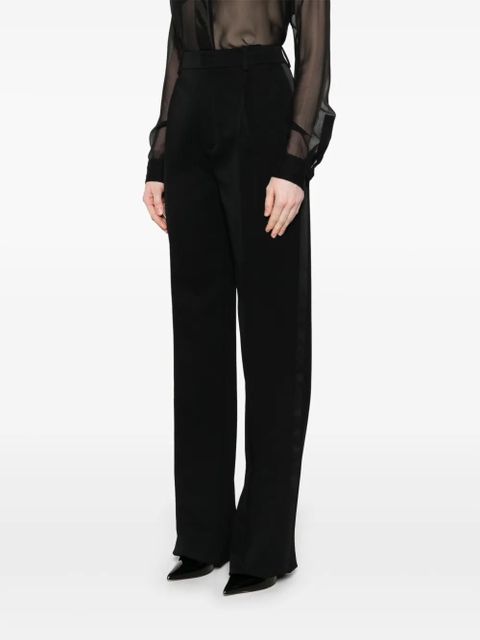 Saint Laurent grain de poudre tuxedo trousers - Black