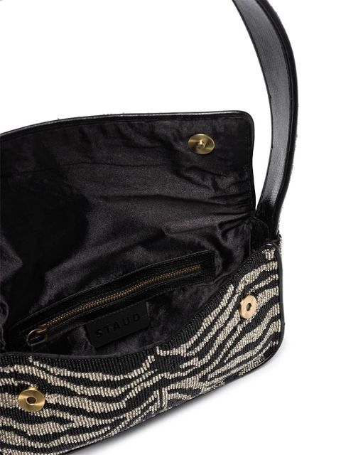 STAUD Tommy beaded-zebra pattern shoulder bag - Black - zdjęcie produktu nr 2