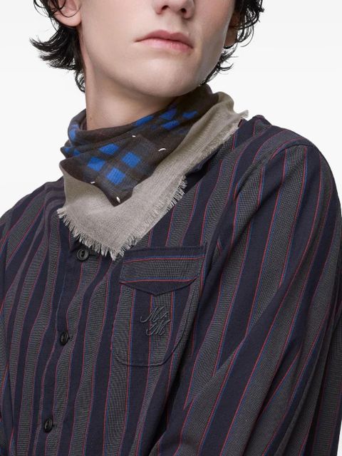 Maison Margiela checked frayed neckerchief - Grey - zdjęcie produktu nr 2