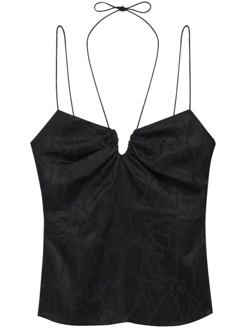 ANINE BING Papillon halterneck cami top - Black