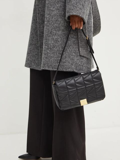 Karl Lagerfeld torebka skórzana kolor czarny 246W3091