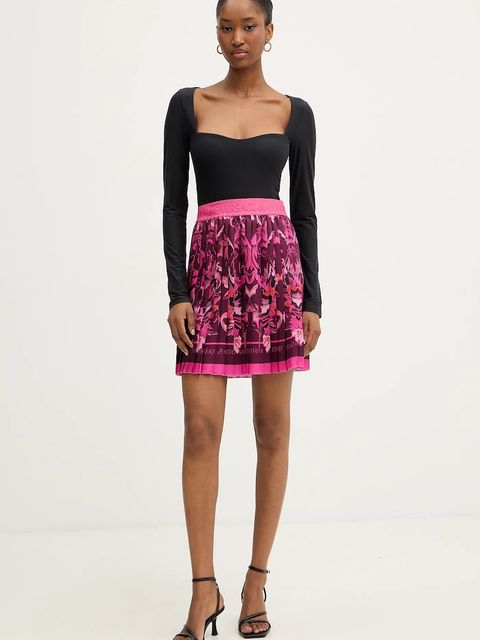 Versace Jeans Couture spódnica kolor bordowy mini prosta 79HAE8P0 NS723