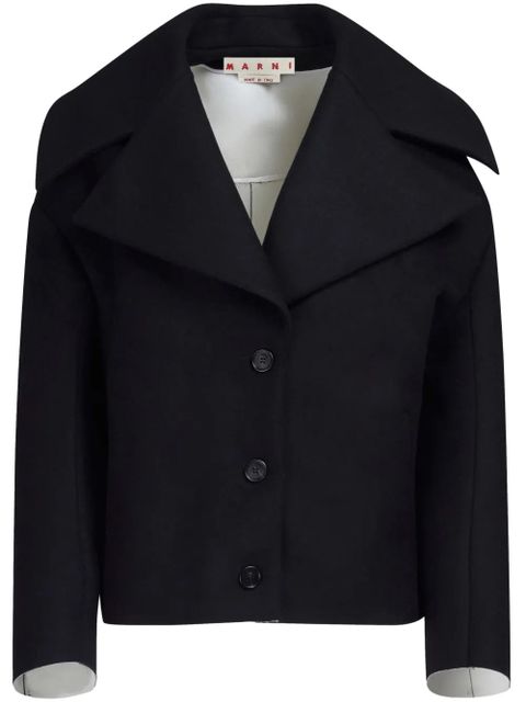 Marni notched-collar single-breasted jacket - Black - zdjęcie produktu nr 1