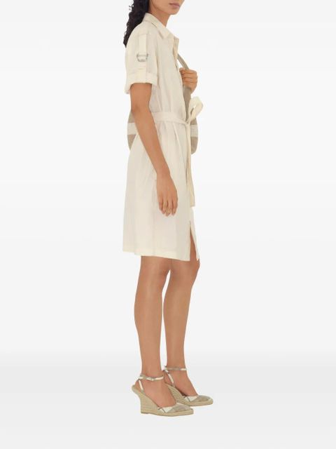 Burberry EKD-embroidered shirt dress - White