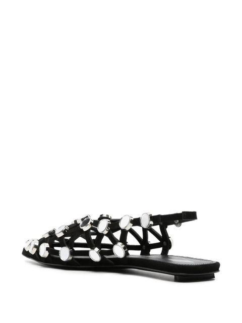 The Attico Grid rhinestone-embellished ballerina shoes - Black - zdjęcie produktu nr 2