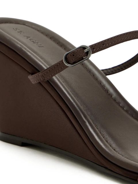 St. Agni Petit wedge strap sandals - Brown