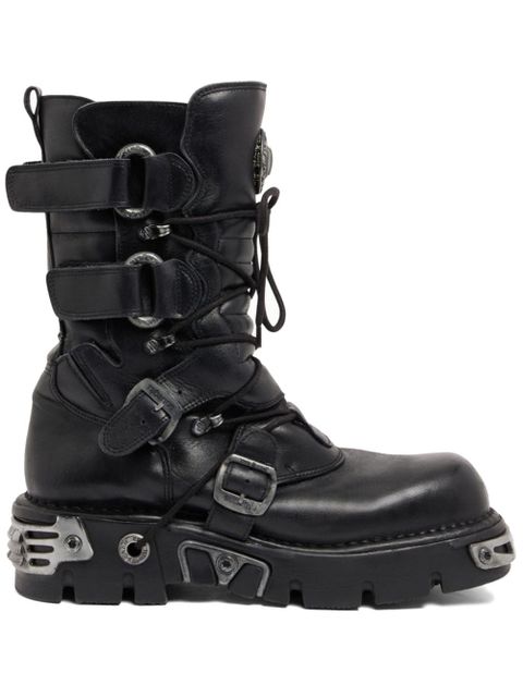 Rabanne x New Rock buckled leather boots - Black - zdjęcie produktu nr 1