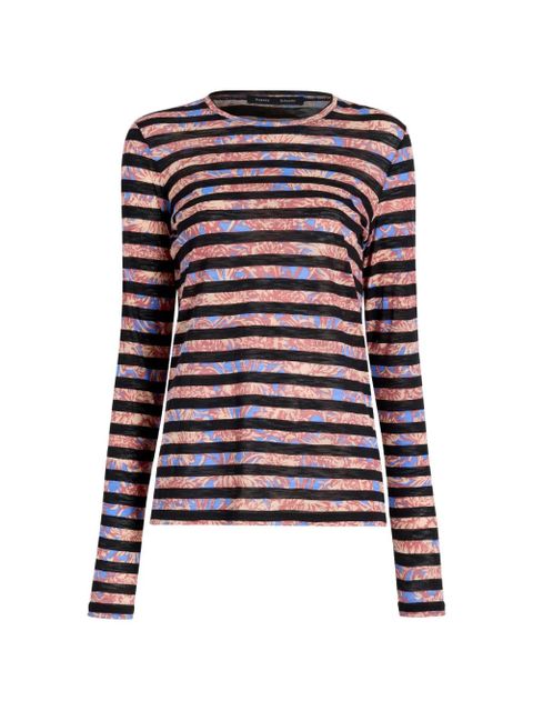 Proenza Schouler Mia printed striped top - Black - zdjęcie produktu nr 1