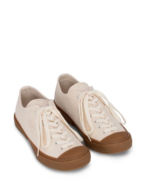 GANNI logo-embroidered organic cotton sneakers - Neutrals - zdjęcie produktu nr 2