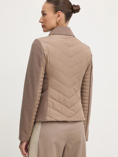 BOSS kurtka z domieszką wełny kolor brązowy przejściowa 50555564