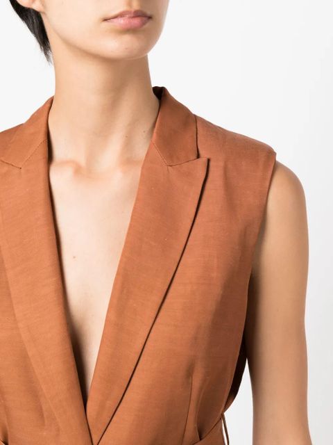 TWINSET peak-lapels sleeveless jacket - Brown