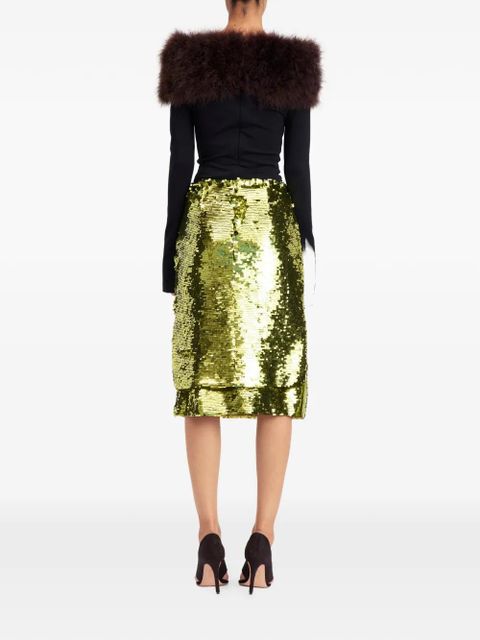 16Arlington Nyla sequin midi skirt - Green