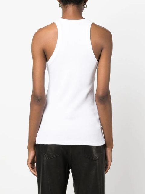 PINKO logo-print ribbed tank top - White
