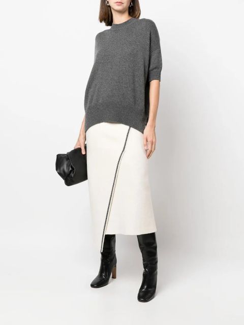 Jil Sander short-sleeve cashmere top - Grey