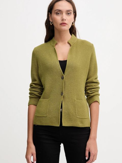 United Colors of Benetton kardigan z dodatkiem wełny kolor zielony 1235D6934 - zdjęcie produktu nr 1