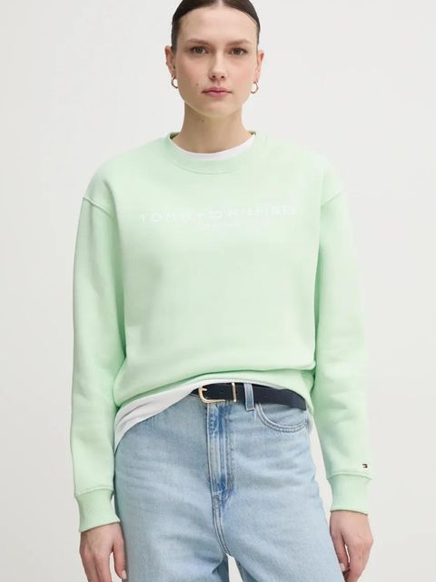 Tommy Hilfiger bluza damska kolor zielony z nadrukiem WW0WW39791 - zdjęcie produktu nr 1