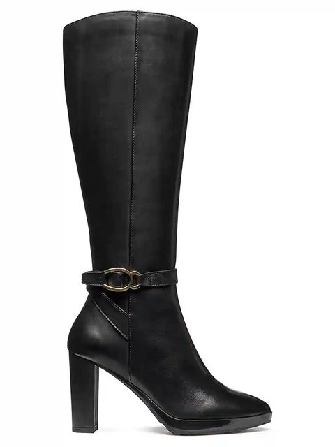 Geox kozaki skórzane D WALK PLEASURE 85 damskie kolor czarny na słupku D56TFB 00043 C9999 - zdjęcie produktu nr 1