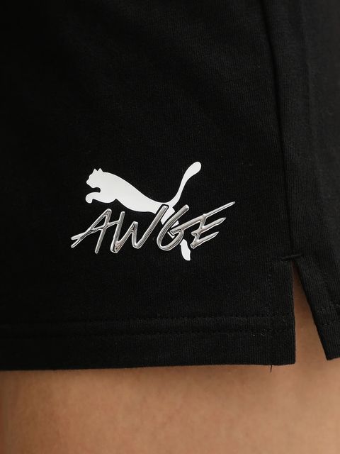 Puma x A$AP ROCKY szorty bawełniane damskie kolor czarny z aplikacją high waist 635071