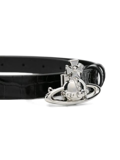 Vivienne Westwood crocodile-effect belt - Black - zdjęcie produktu nr 2