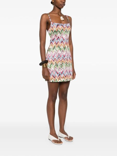 Missoni square-neck mini dress - White