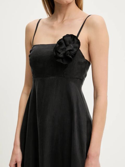 Answear.LAB sukienka kolor czarny midi rozkloszowana