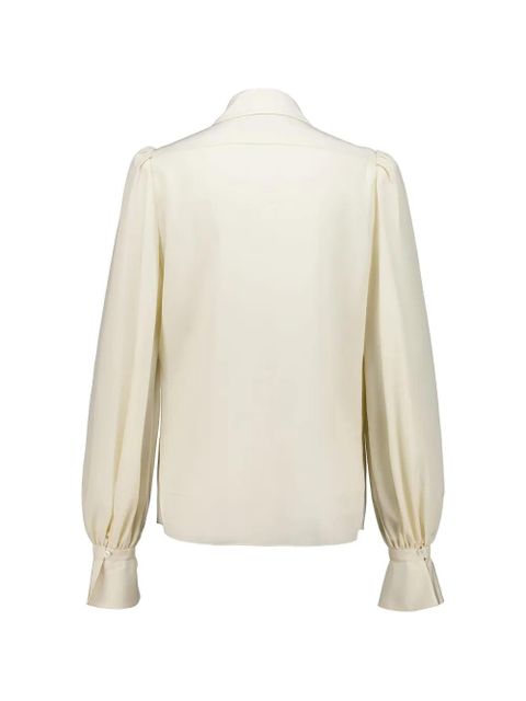 Valentino Garavani pintuck-detail puff-sleeve blouse - Neutrals - zdjęcie produktu nr 2