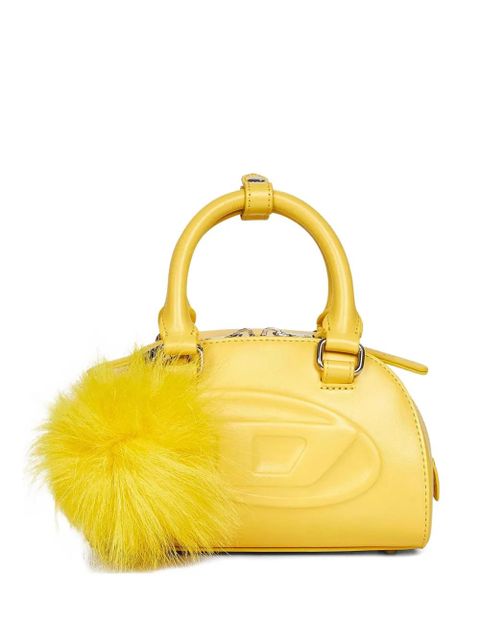 Diesel mini embossed-logo pompom-embellished shoulder bag - Yellow - zdjęcie produktu nr 2