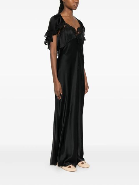 Chloé lace-cape maxi dress - Black